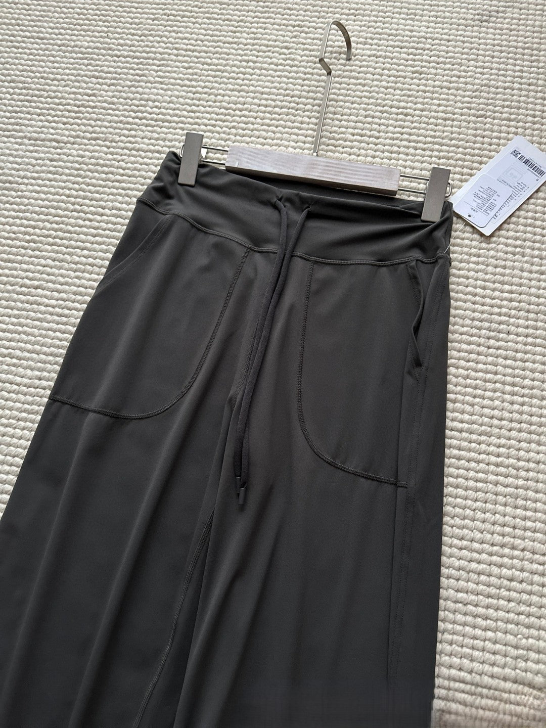High waist drawstring straight yoga pants