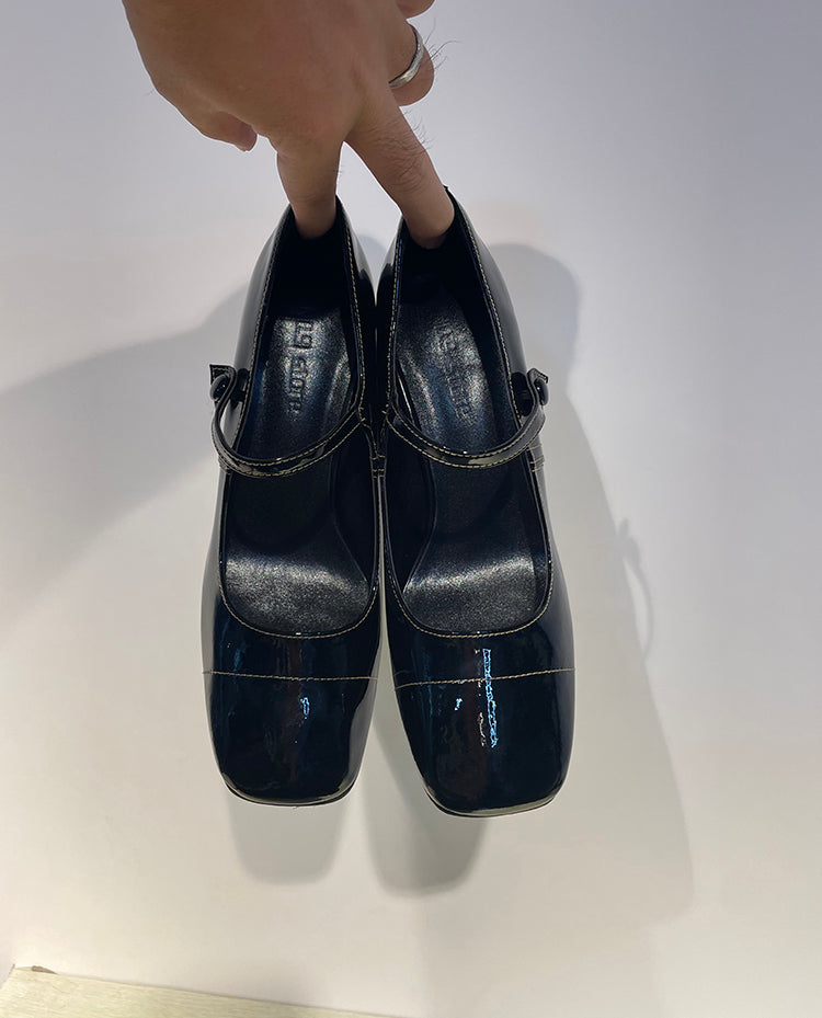 Retro Square Toe Mary Jane High Heels