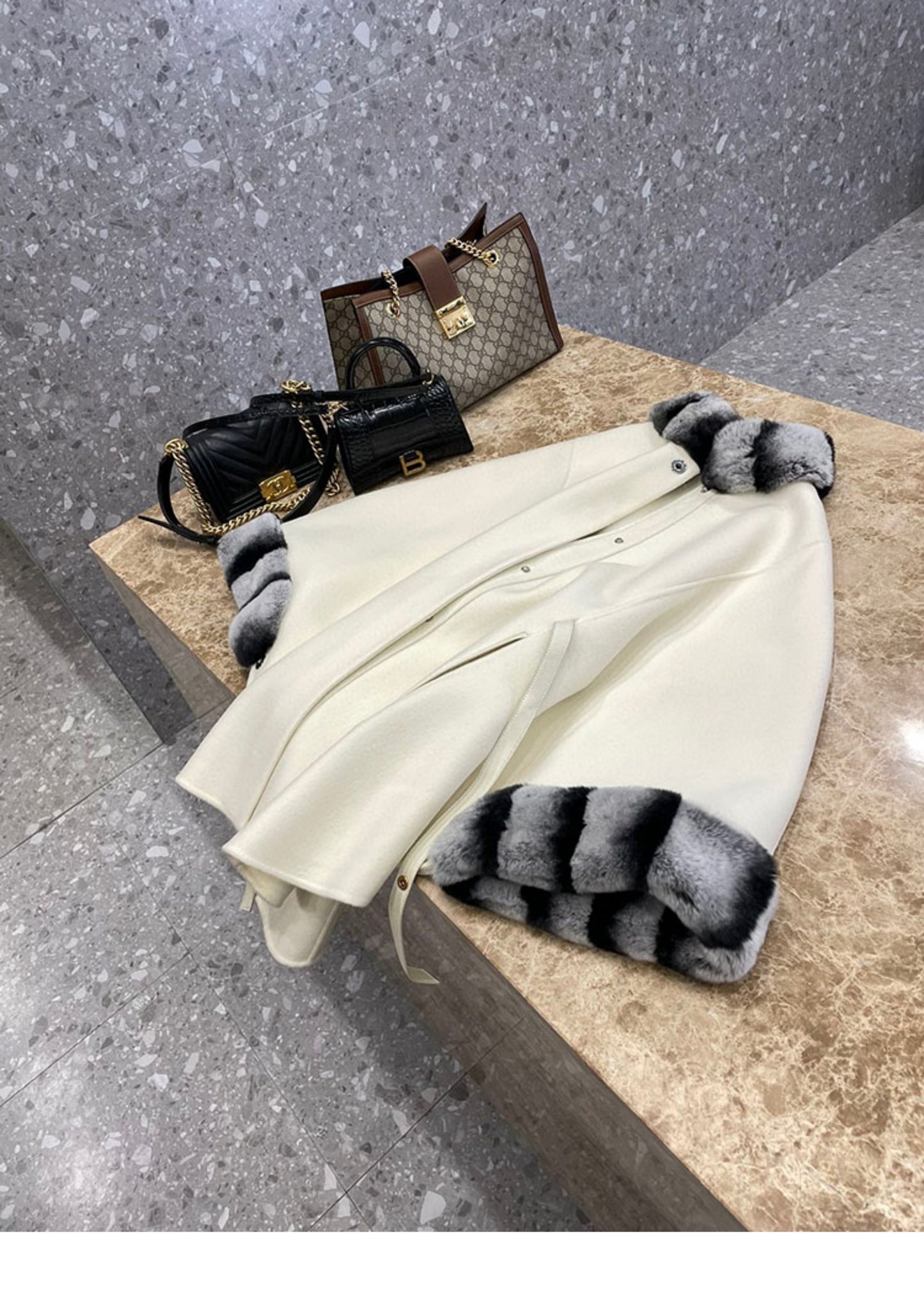 Double-faced cashmere cape coat