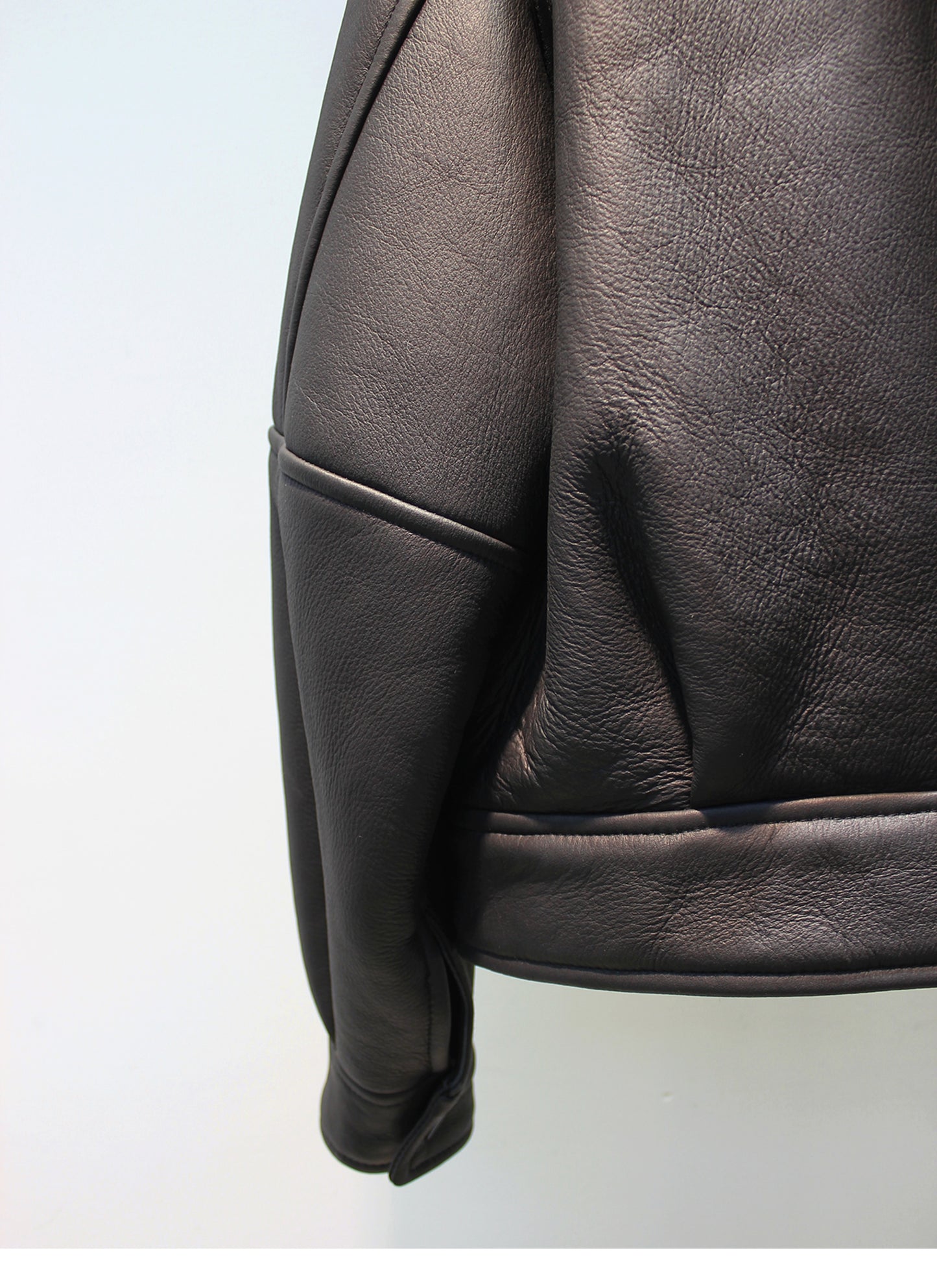 Lmported merino wool and fur all-in-one classic motorcycle jacket for women