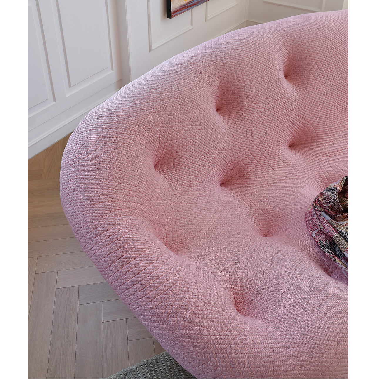 Curved fabric sofa modern simple small apartment living room home three-seat shell sofa