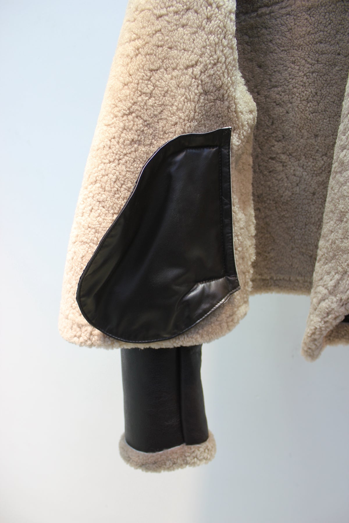 Original imported sheepskin all-in-one motorcycle short jacket