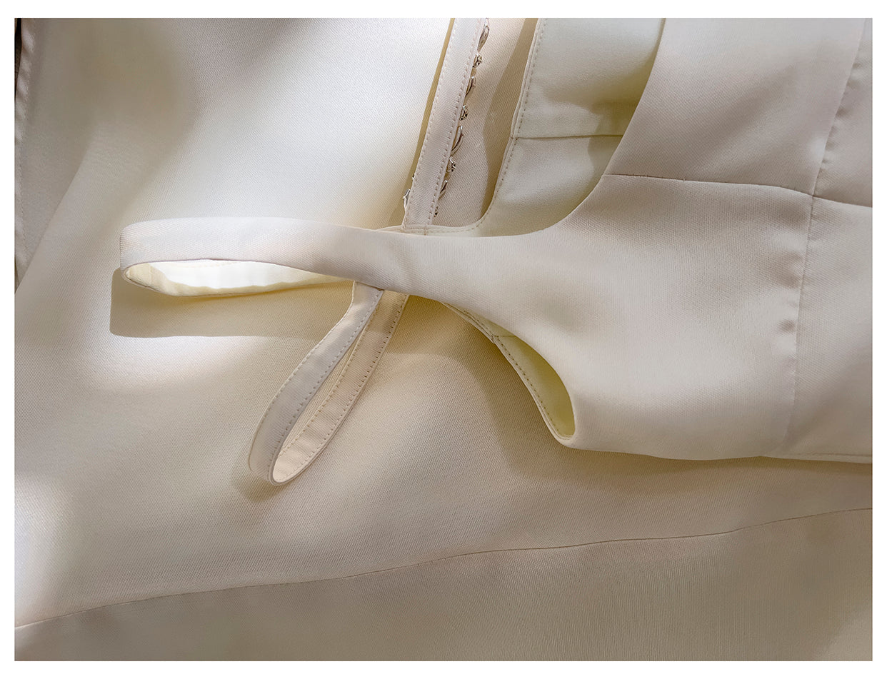 French Vintage Satin Dress