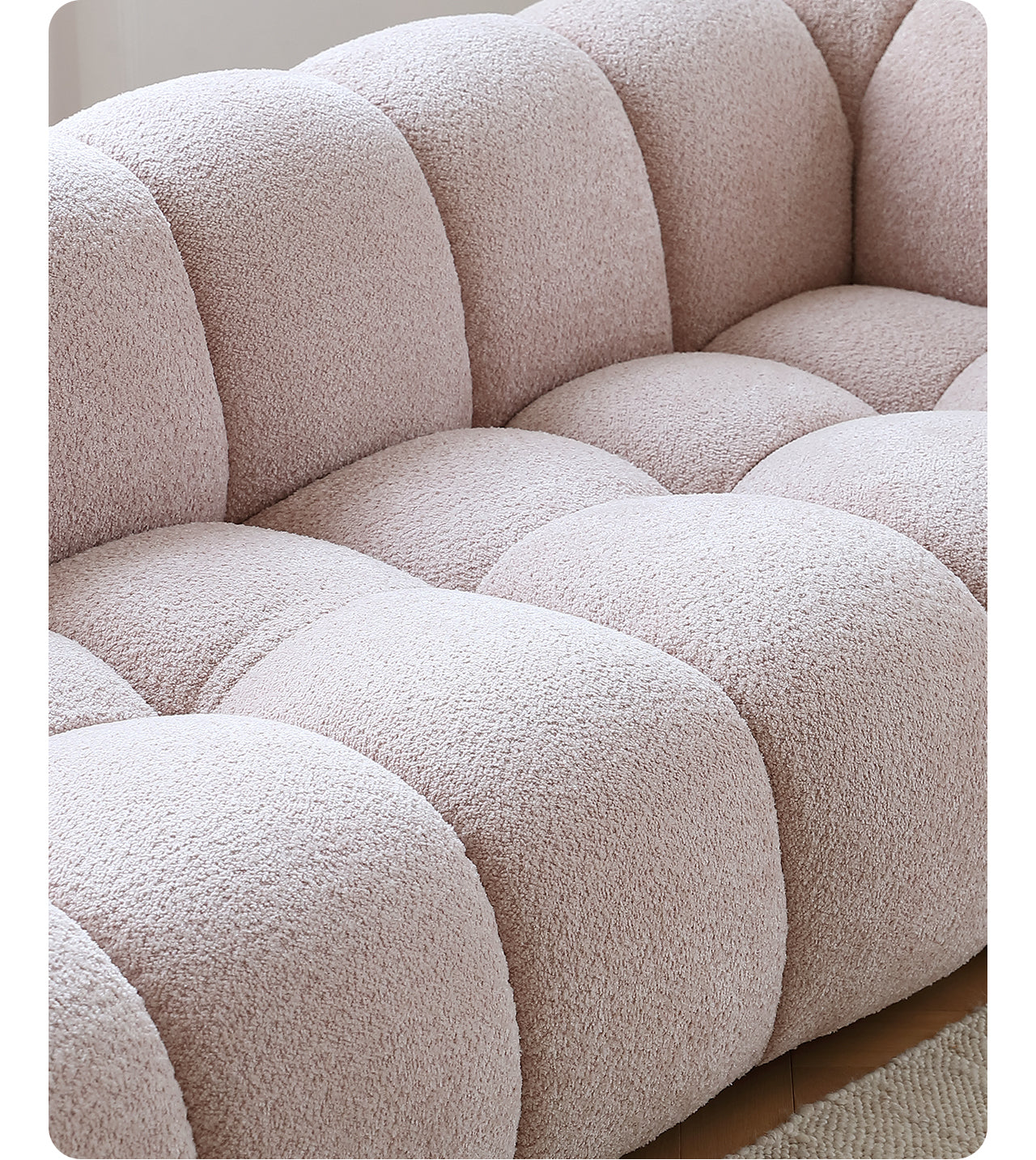 Light French retro cream style puff sofa marshmallow fabric sofa special offer