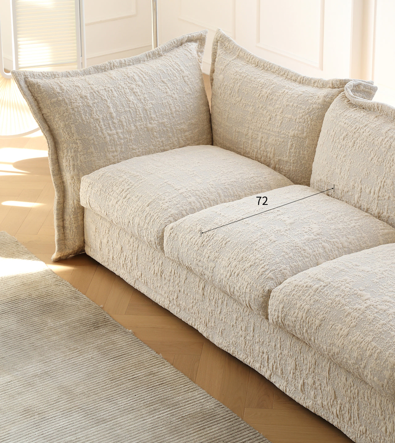 Light French retro petal sofa modern minimalist villa small apartment straight row special-shaped three-seater