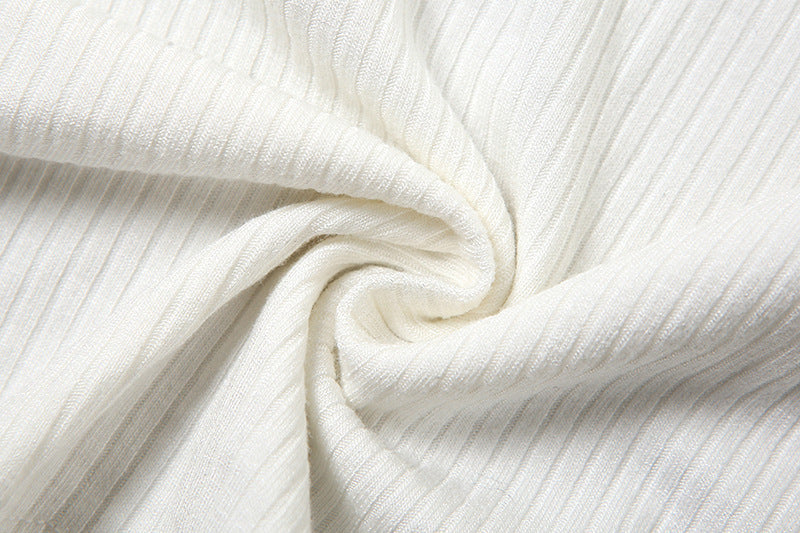 White square neck short T-shirt