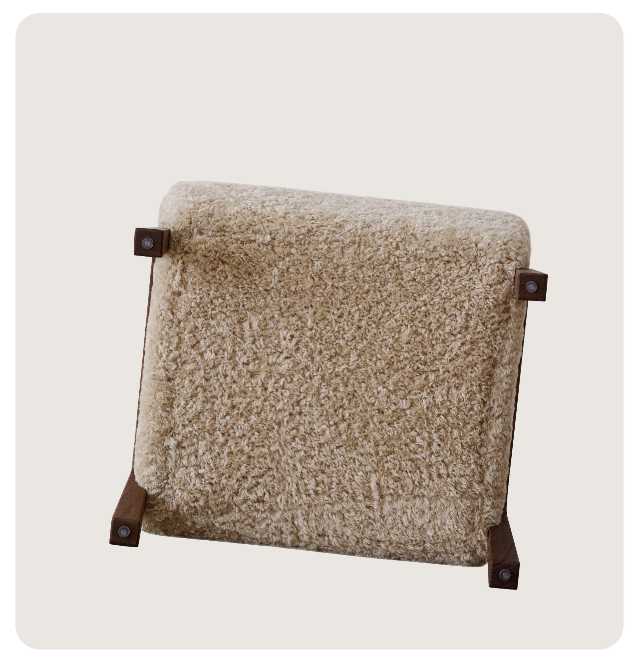 Woolf leisure chair milk tea brown French retro style solid wood mid-century style lamb velvet single sofa chair