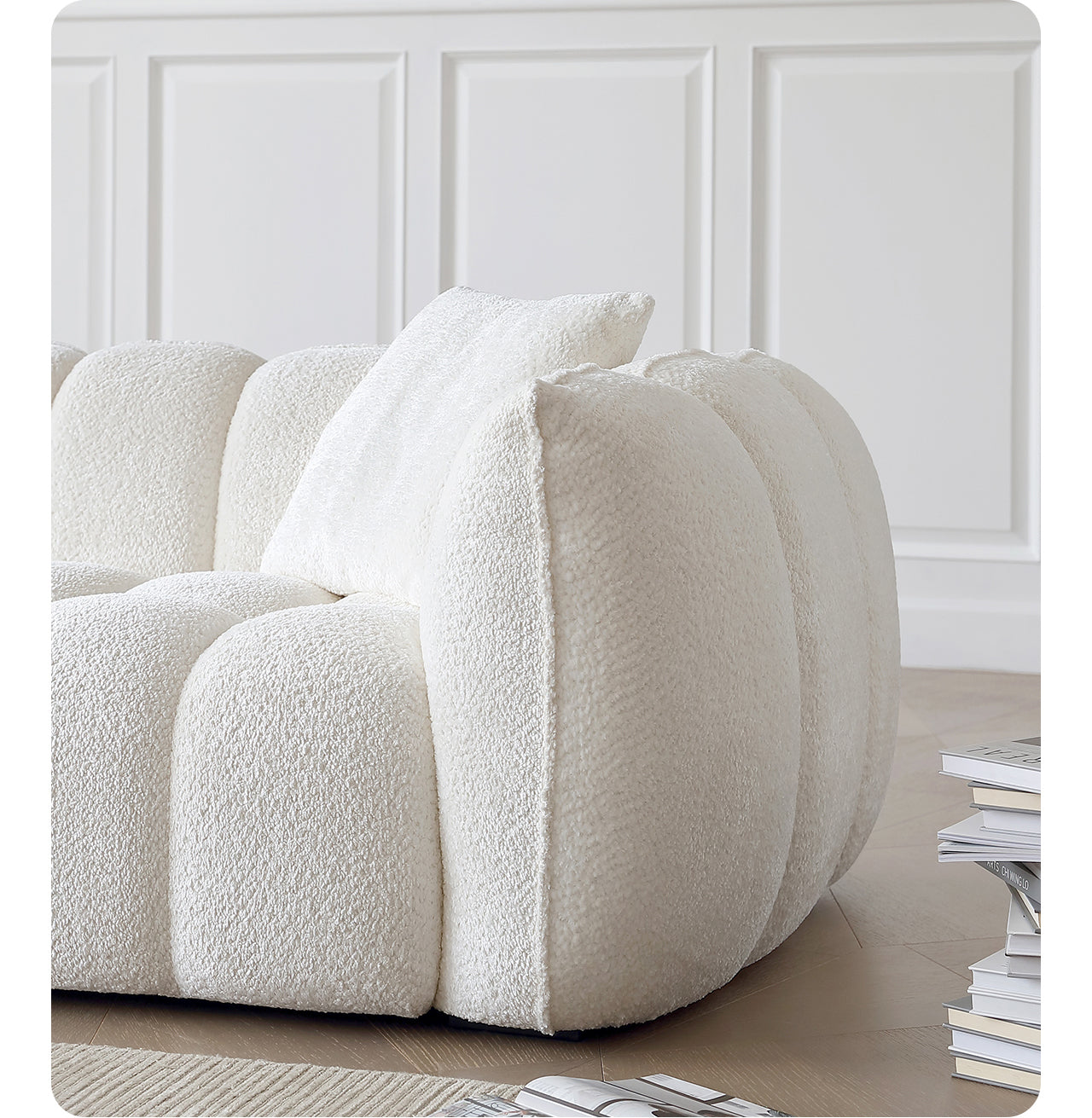 Pumpkin single sofa designer living room single casual Nordic retro fabric lazy sofa