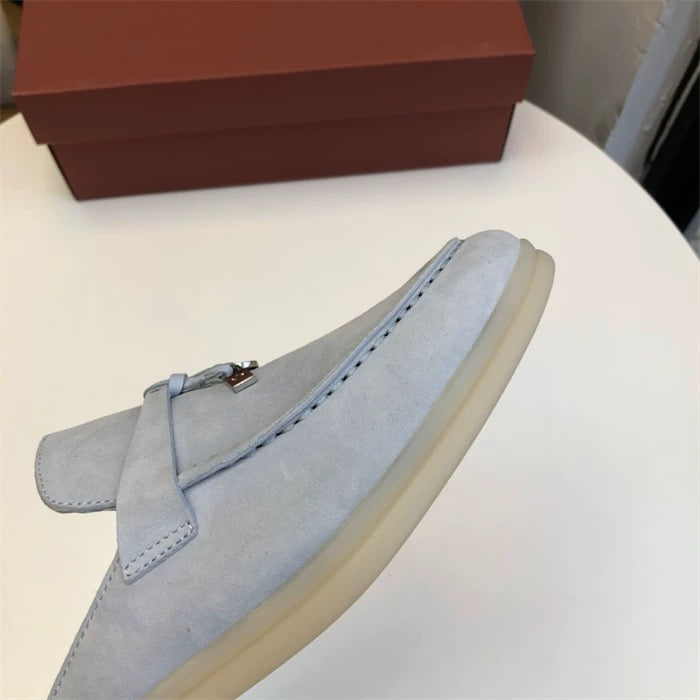 Genuine leather flat casual half-slipper loafers 2