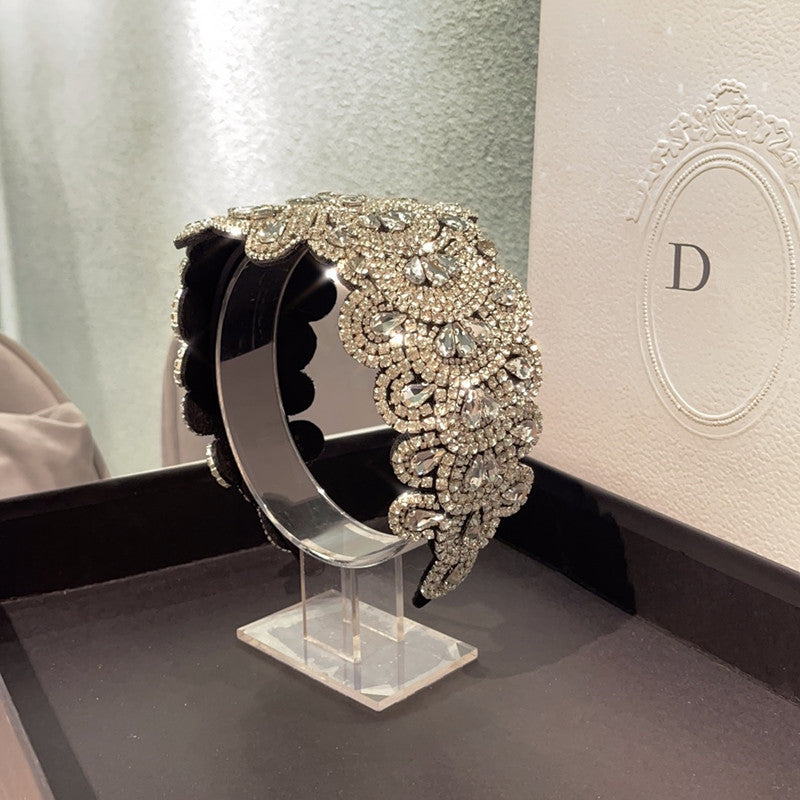 Wide-brim rhinestone small fragrant headband