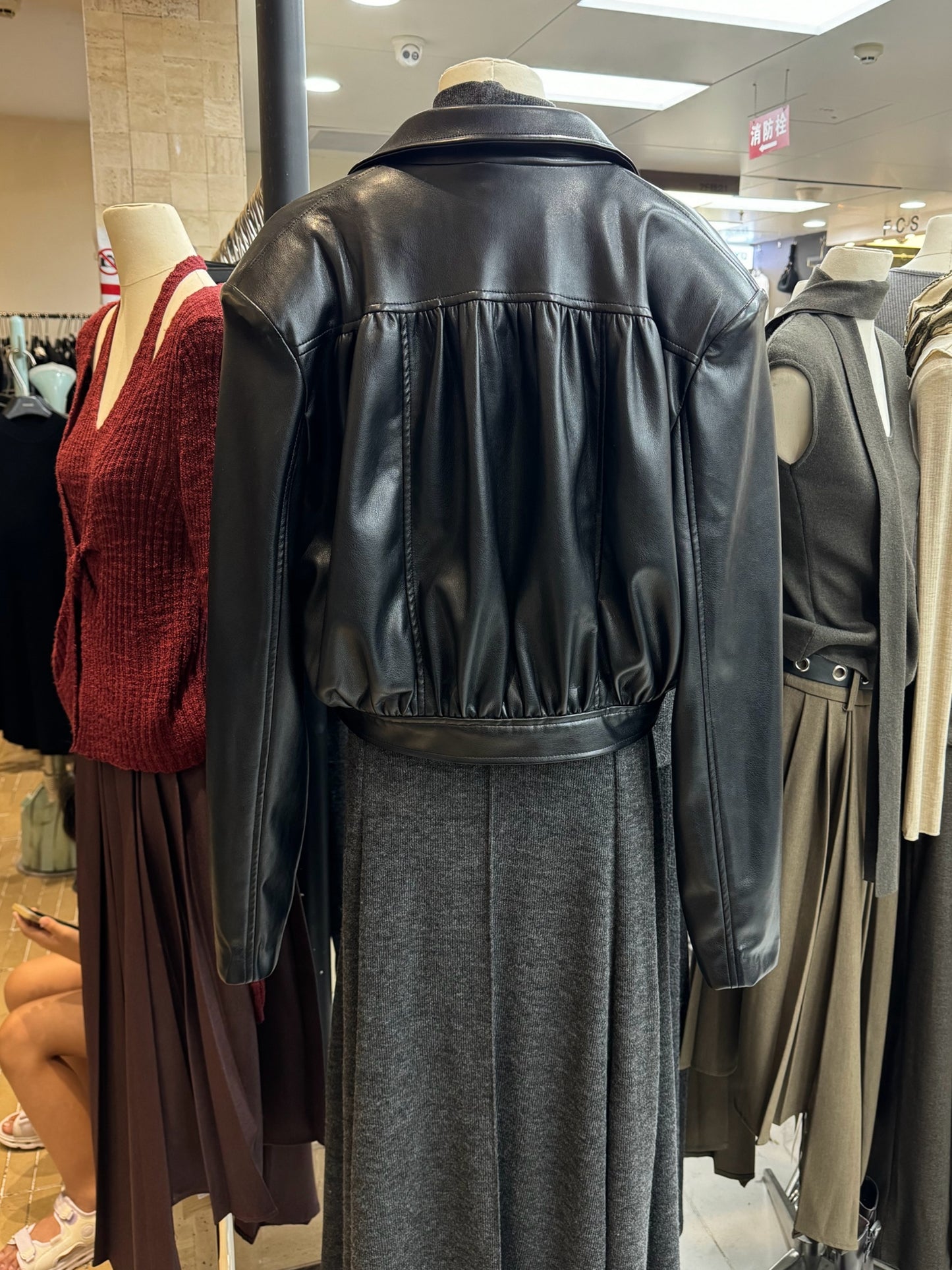 Short Loose PU Leather Motorcycle Jacket