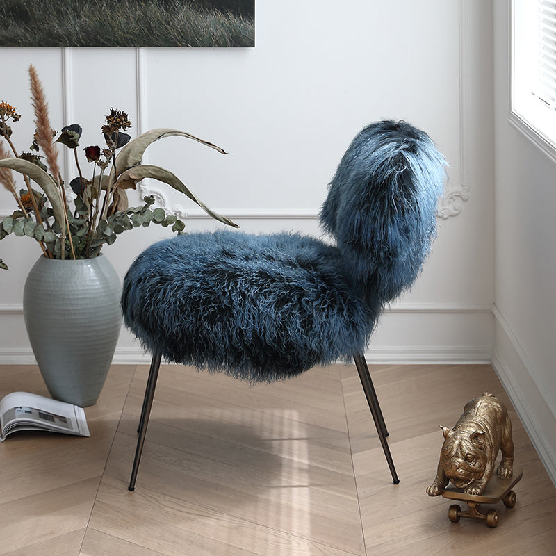 Italian light luxury sofa leisure chair imported wool designer single chair Nordic style dressing chair