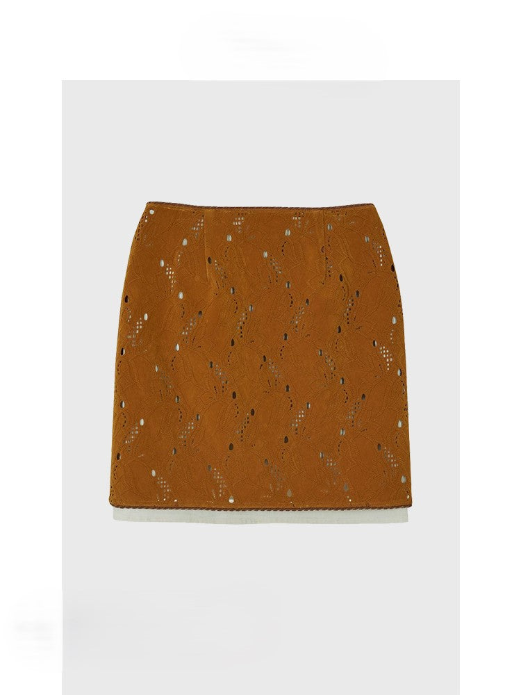 Fake two-piece hollow skirt short style