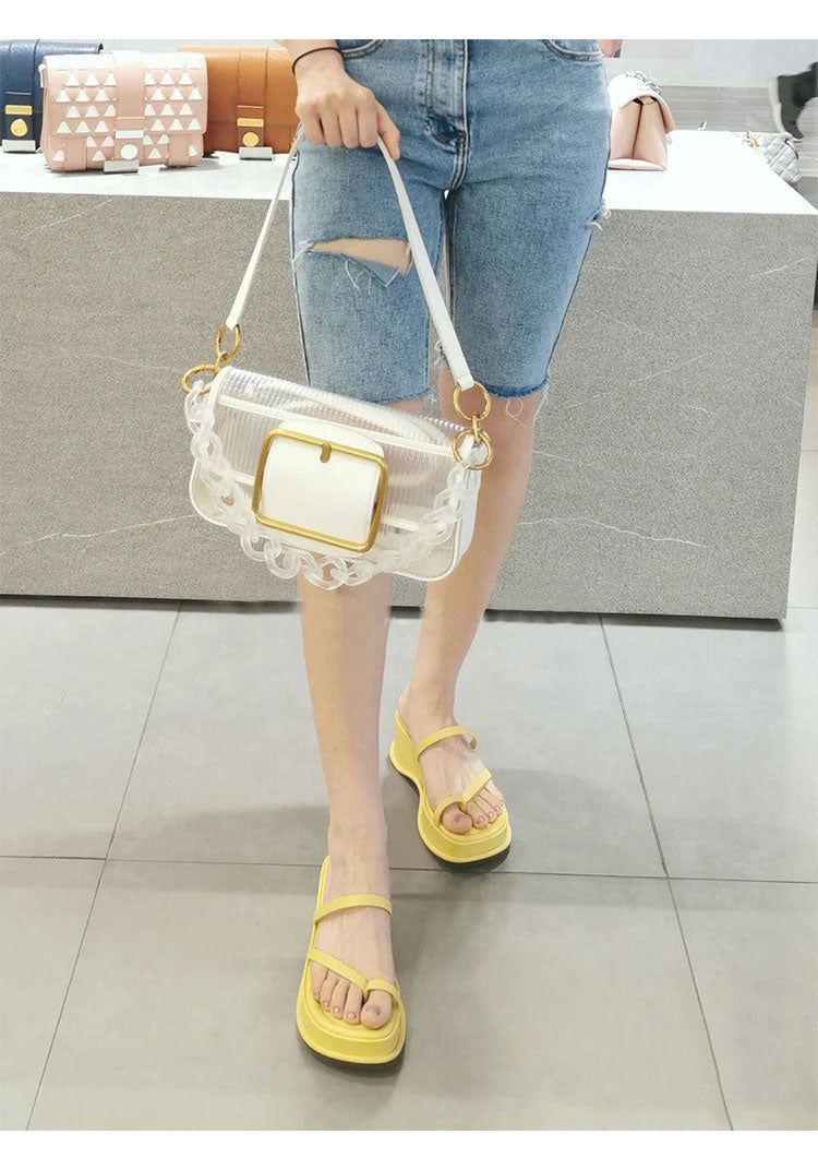 Fairy style platform flip-flops beach slippers
