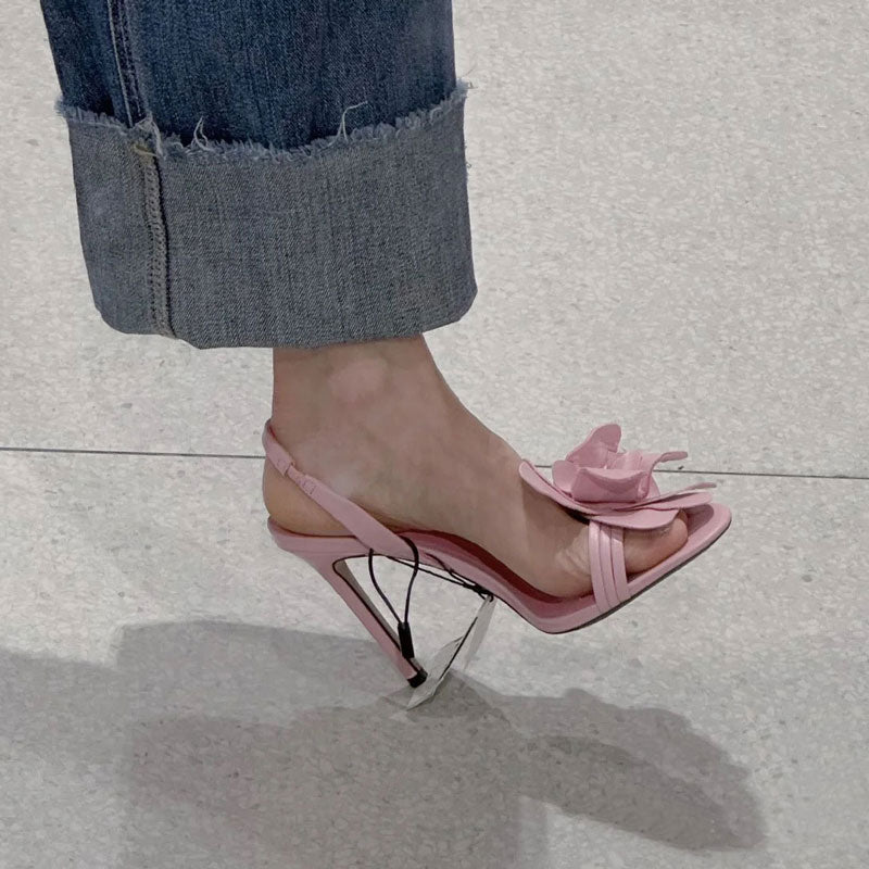 Elegant fairy open-toe rhinestone stiletto sandals