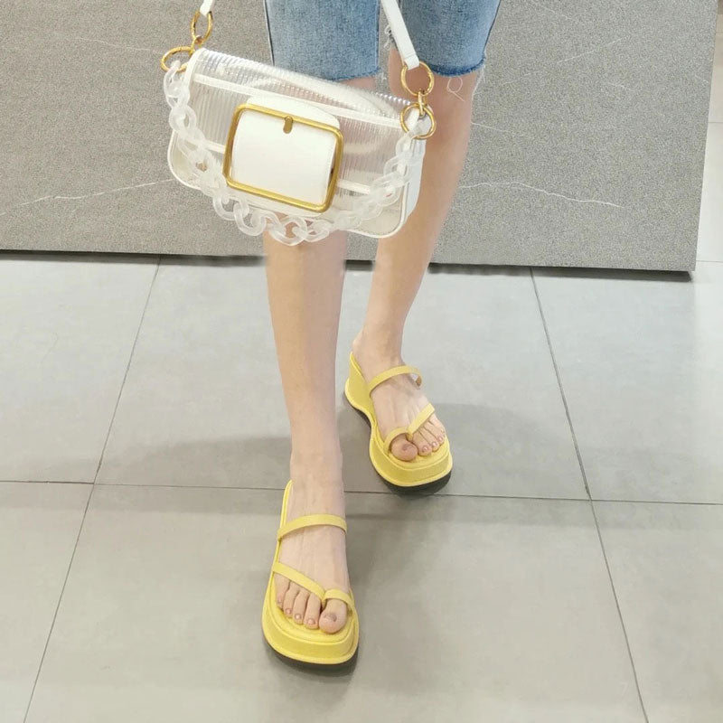 Fairy style platform flip-flops beach slippers