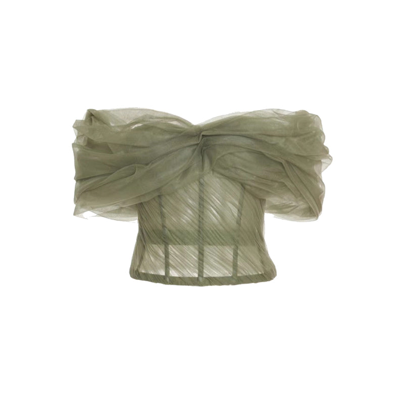 Mesh tube top vest celebrity temperament pure desire style short style
