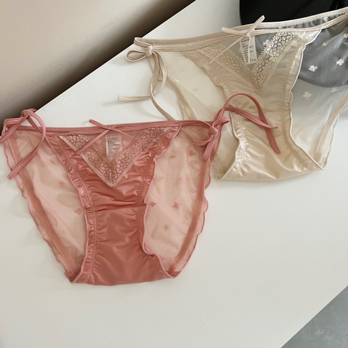 French luxury satin lace briefs