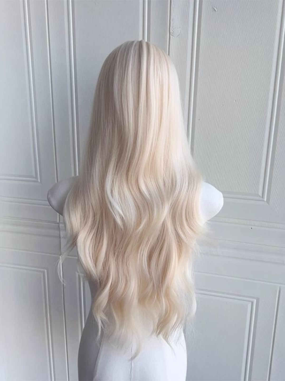 Platinum blonde wig long hair