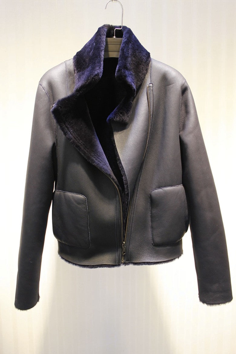 Merino sheep fur one-piece double-sided jacket imported from Spain