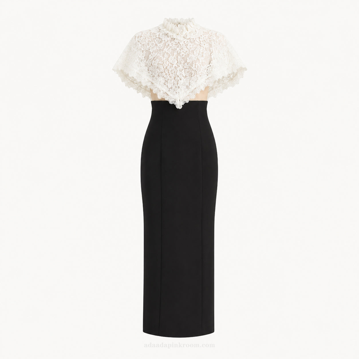 Contrast Lace Column Dress