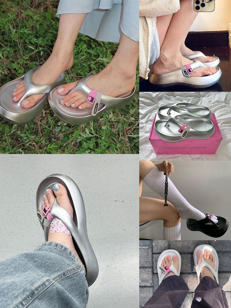 Vacation Beach Shoes Versatile Casual Thick Soled Slippers