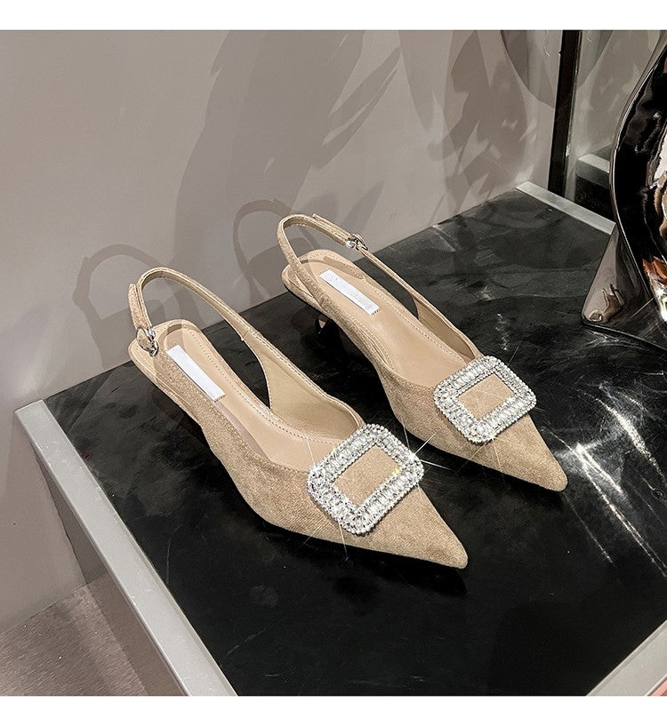 Temperament pointed toe French style shallow mouth stiletto shoes