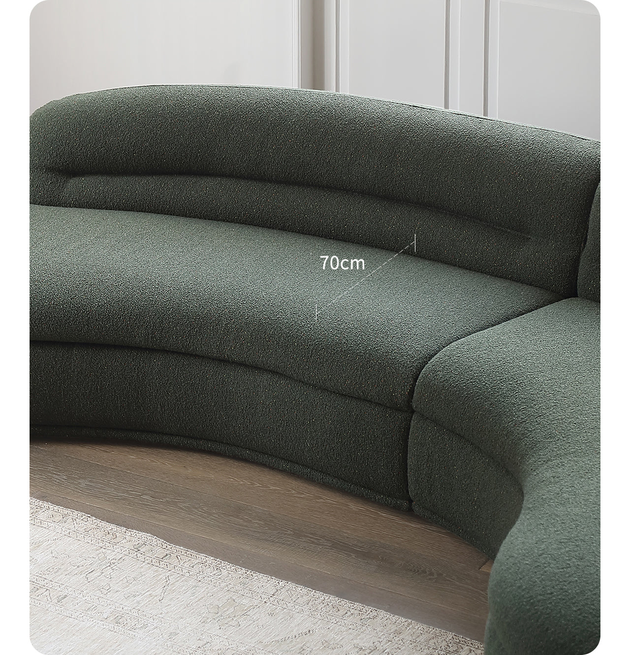 Retro sofa crescent sofa curved designer moon sofa villa double-sided fabric sofa