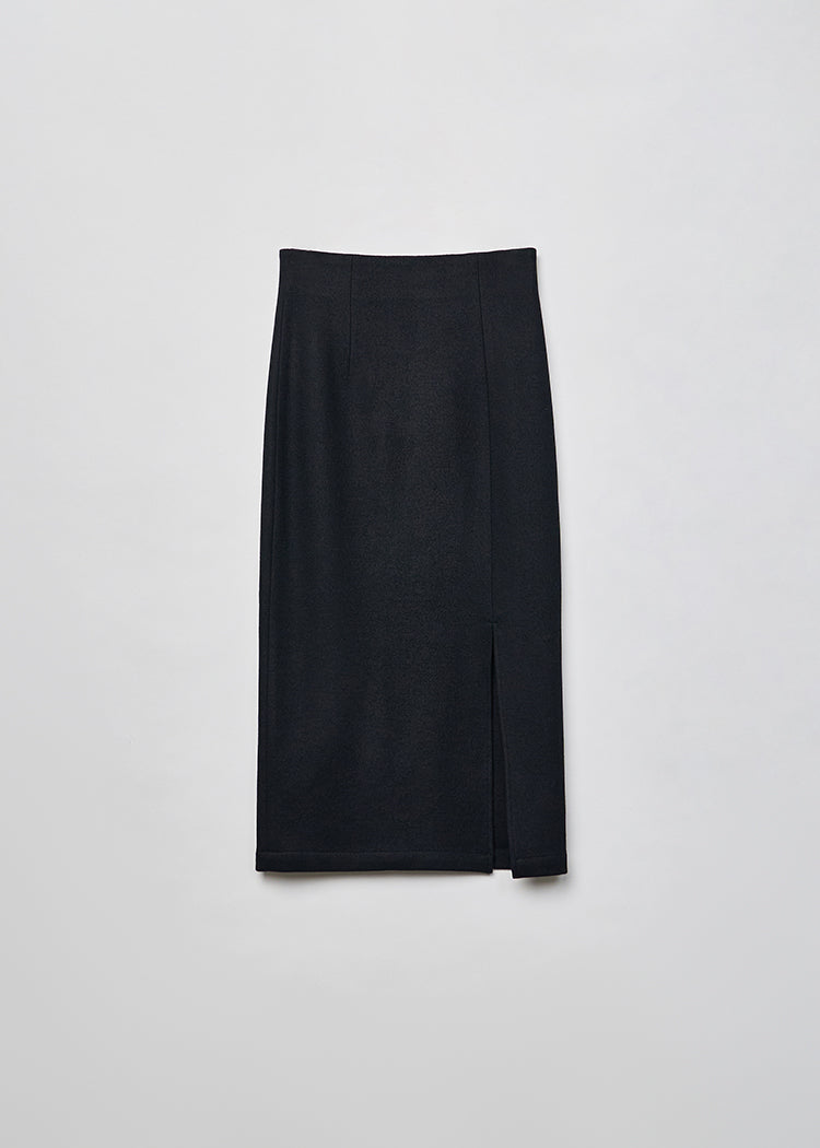 Straight stretch knitted wool pencil skirt with high fine count Australian wool