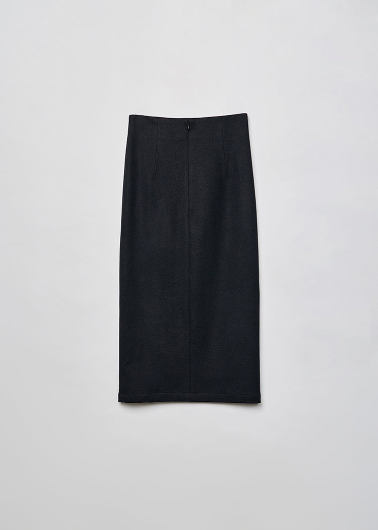 Straight stretch knitted wool pencil skirt with high fine count Australian wool