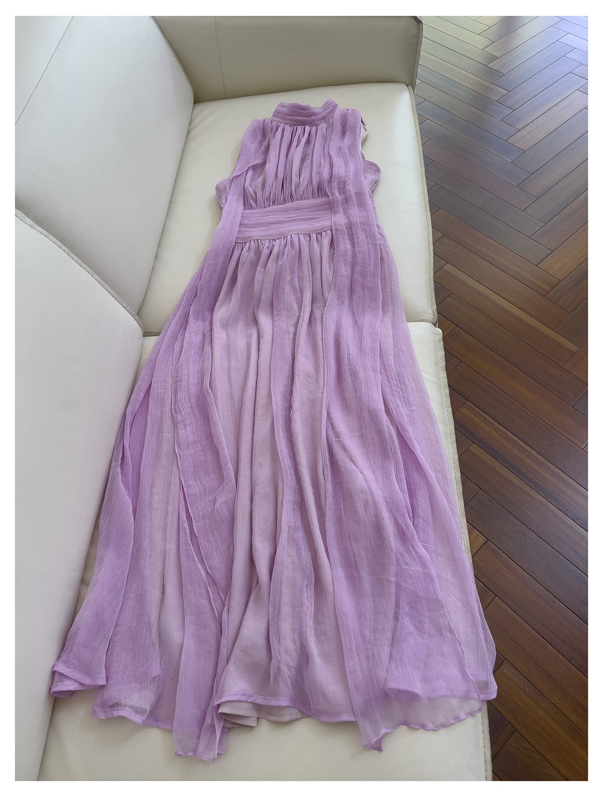 French Waist Slim Off Shoulder Fairy Dress Resort Style Celebrity Purple Dress