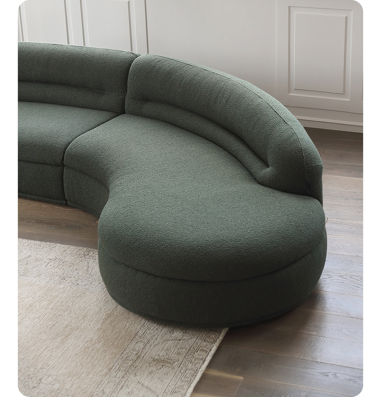 Retro sofa crescent sofa curved designer moon sofa villa double-sided fabric sofa