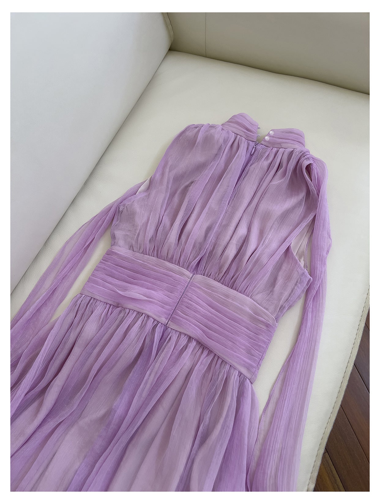 French Waist Slim Off Shoulder Fairy Dress Resort Style Celebrity Purple Dress