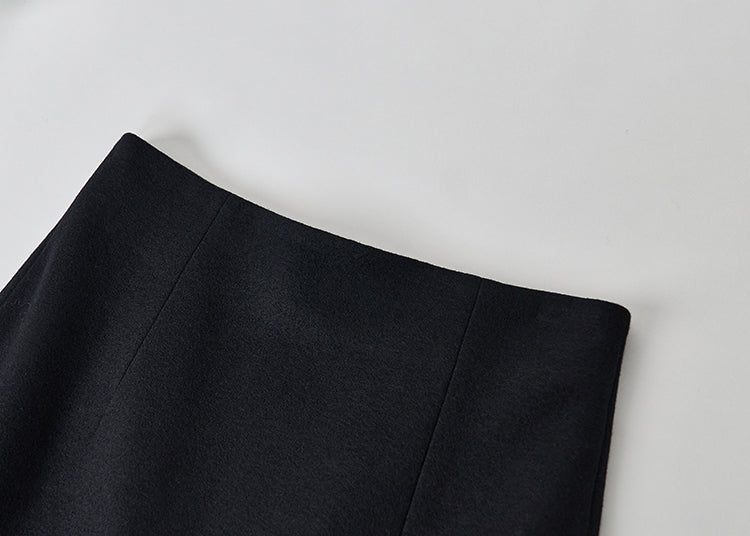 Straight stretch knitted wool pencil skirt with high fine count Australian wool
