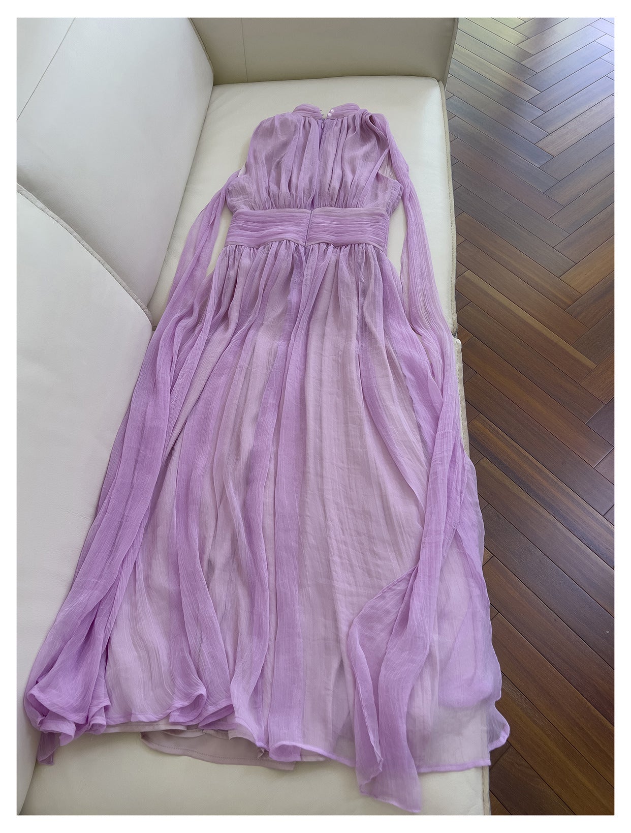 French Waist Slim Off Shoulder Fairy Dress Resort Style Celebrity Purple Dress