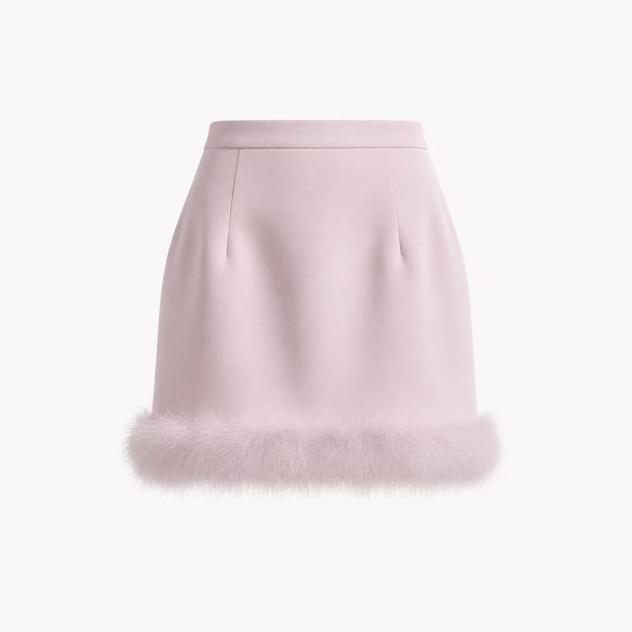 FAUX FUR TRIM MINI SKIRT