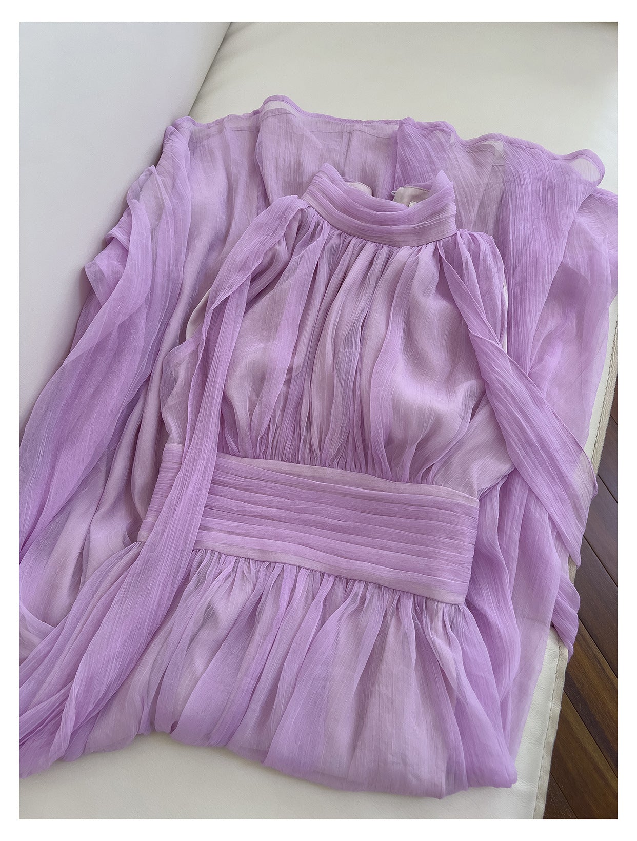 French Waist Slim Off Shoulder Fairy Dress Resort Style Celebrity Purple Dress