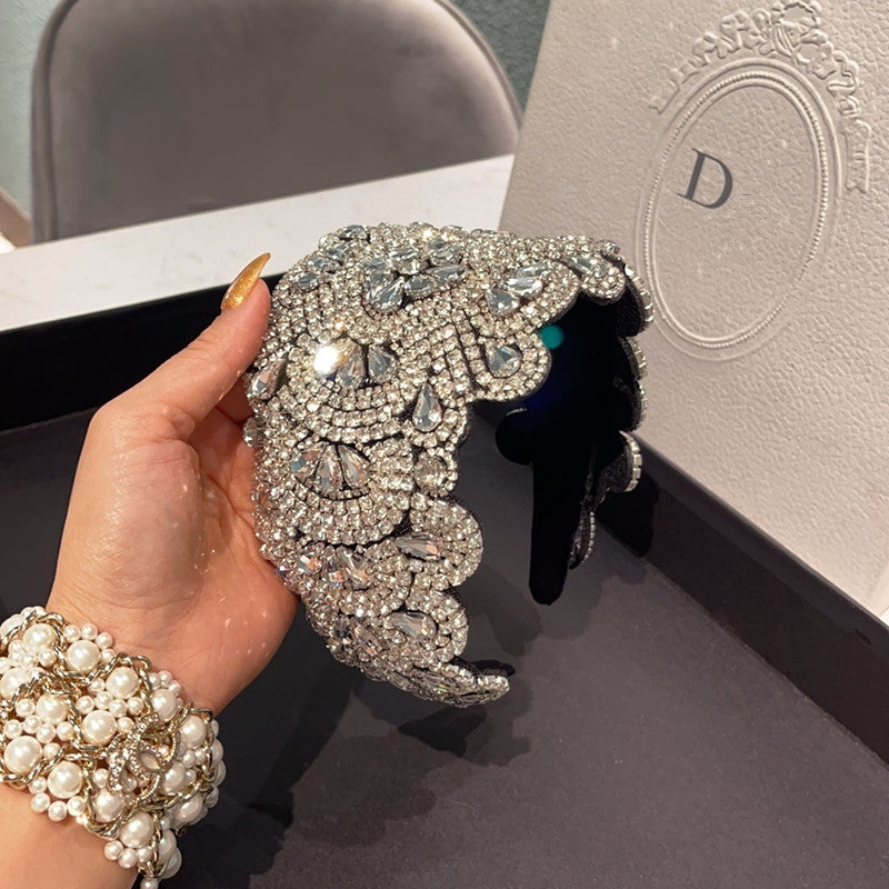Wide-brim rhinestone small fragrant headband