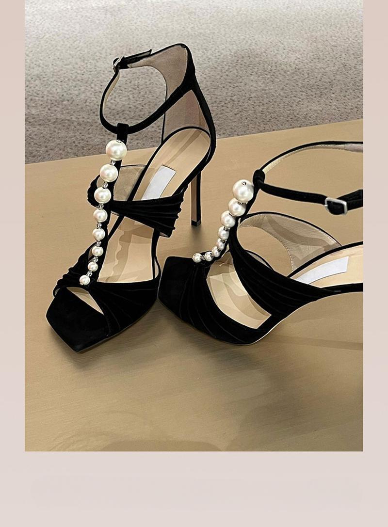 White Roman pleated open-toe high heels
