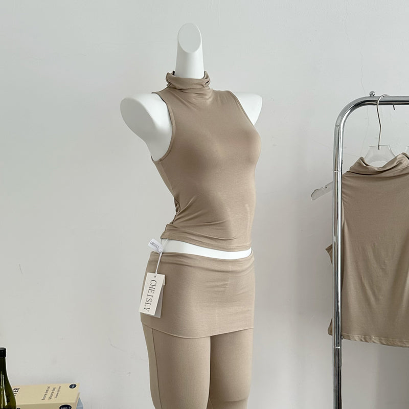 Sleeveless Slim Tank Top Hot Girl Low Waist Flare Pants Set Two-piece Set