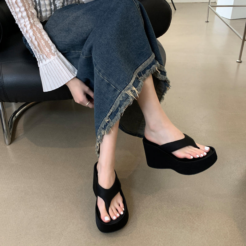 High heel platform flip flops