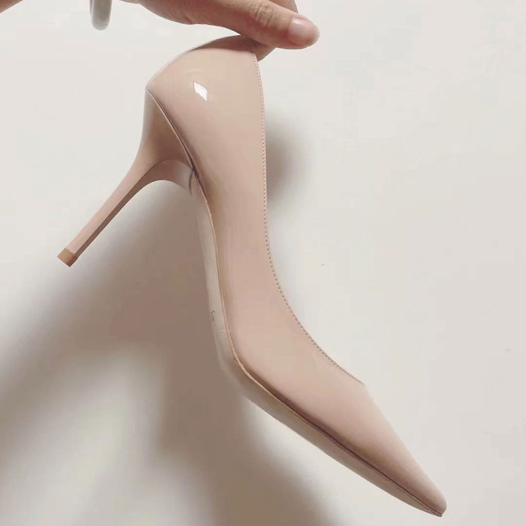 Stylish Patent Leather Banquet Sexy High Heels Trend