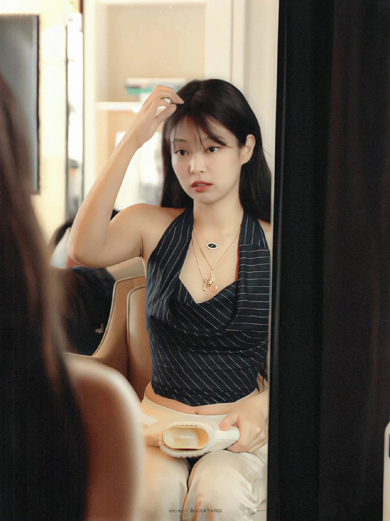 STRIPED HALTER VEST