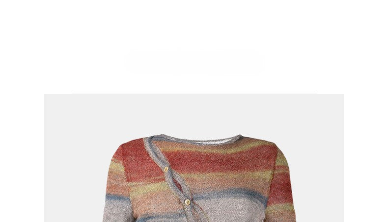 Asymmetric vintage contrast sweater