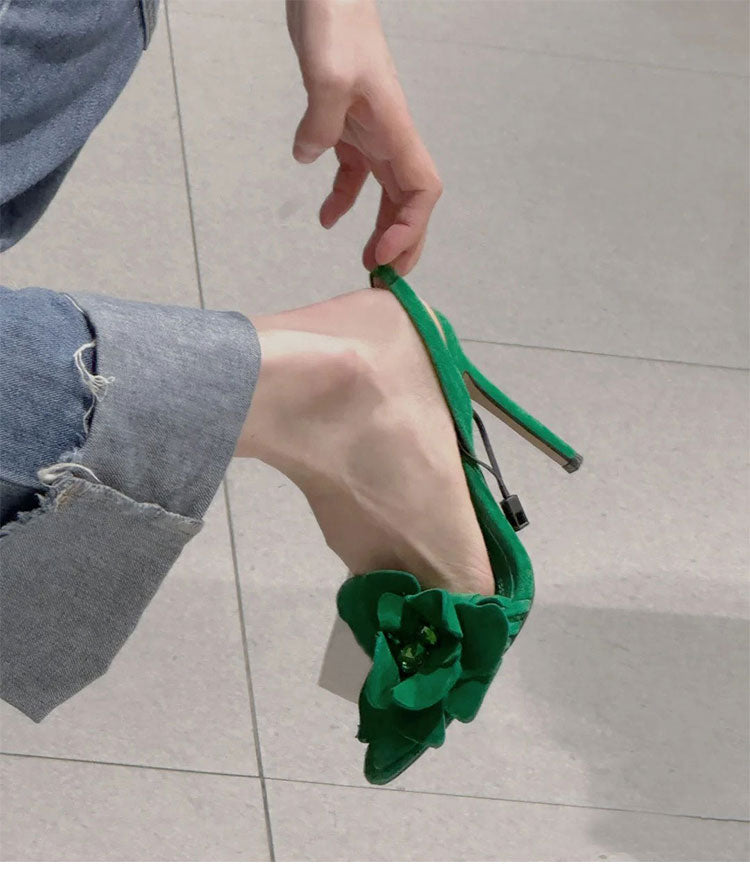 Elegant fairy open-toe rhinestone stiletto sandals
