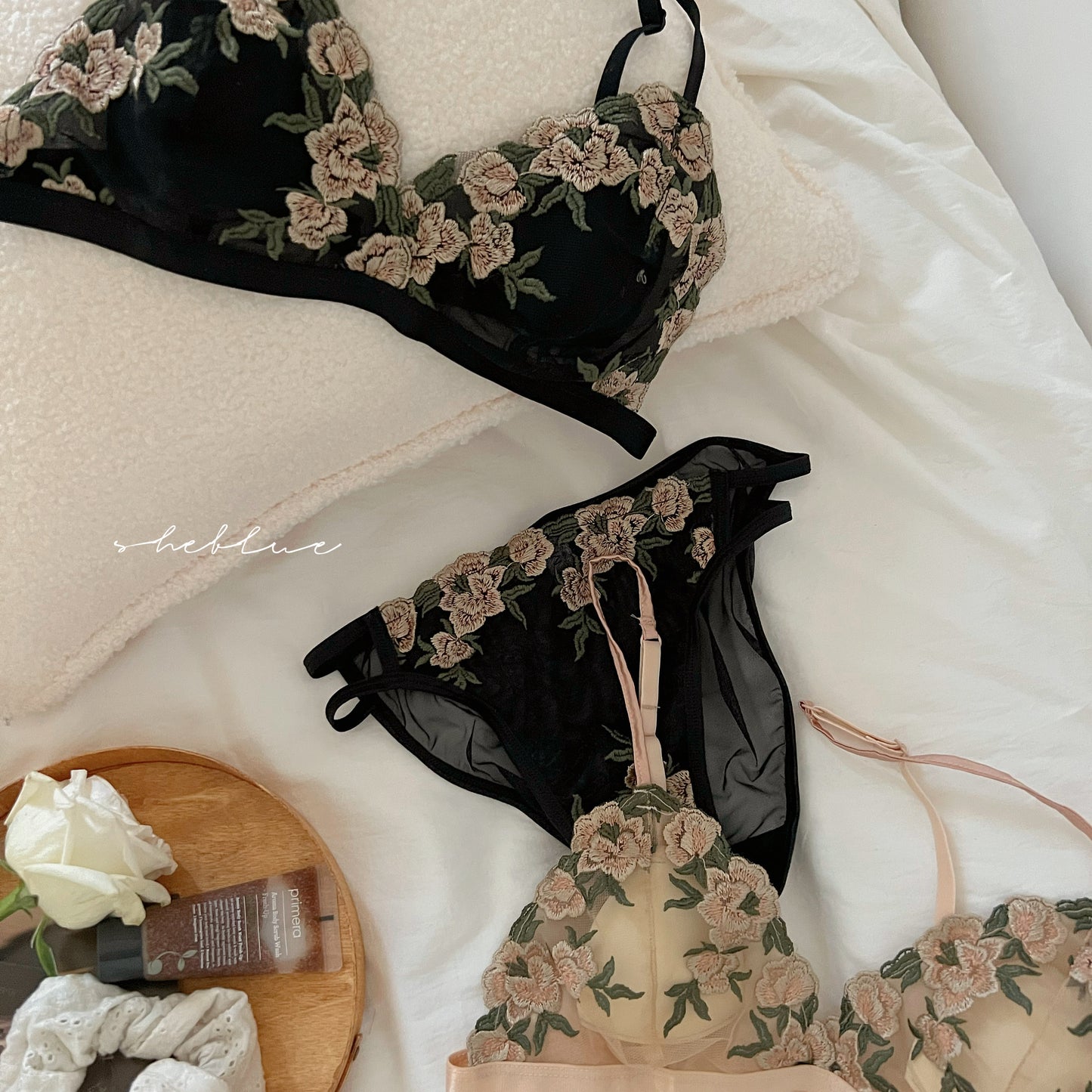French retro sexy bra set ultra-thin