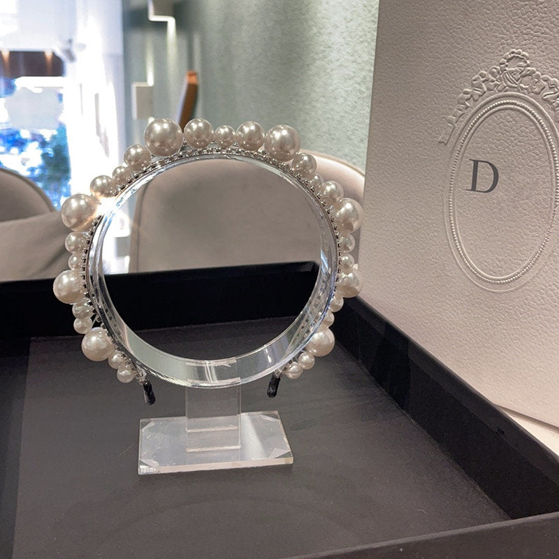 Pearl Headband Double Drainage Diamond Hair Accessory
