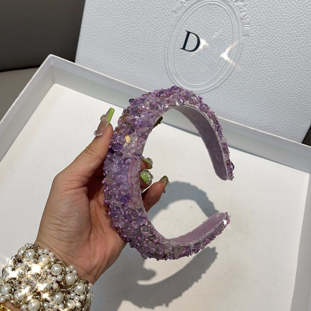 Korean style retro diamond purple hair accessory