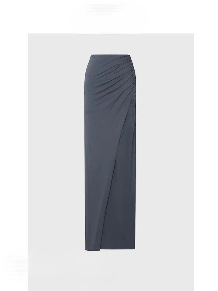 Gray top + long skirt set