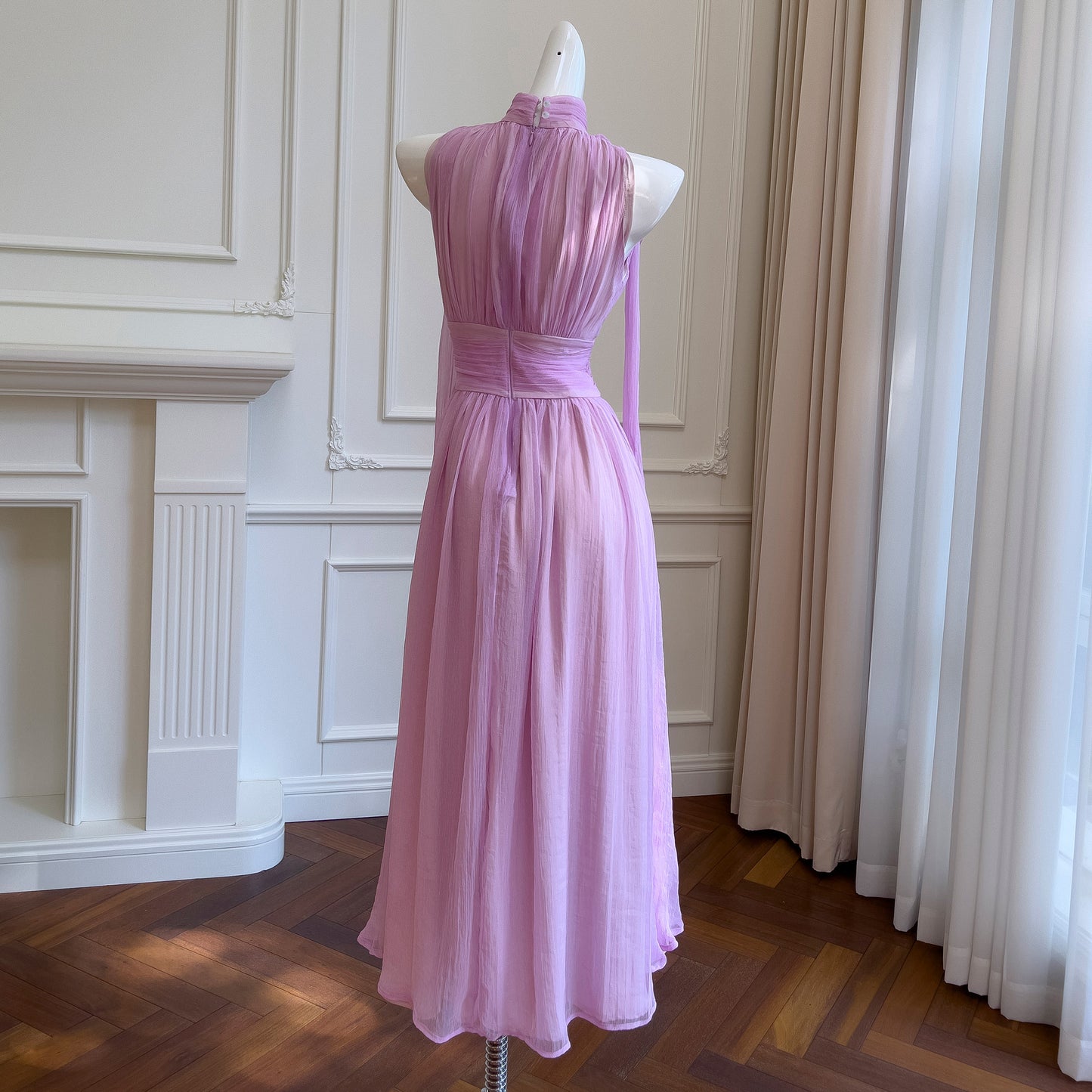 French Waist Slim Off Shoulder Fairy Dress Resort Style Celebrity Purple Dress
